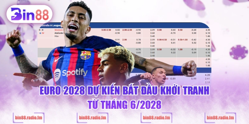 Euro 2028 dự kiến bắt đầu khởi tranh từ tháng 6/2028